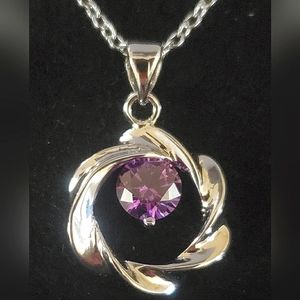 Cate & Chloe 18k Gold Plated Swirl Pendant Necklace with Swarovski Crystal NEW